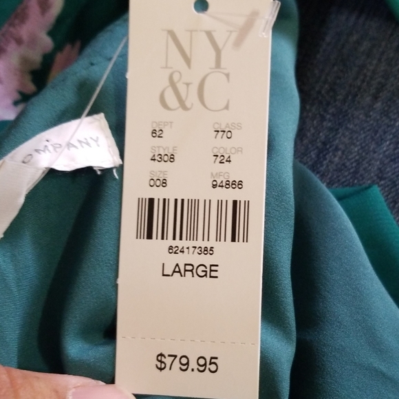 New York & co. Green floral maxi dress  Large - Picture 5 of 5